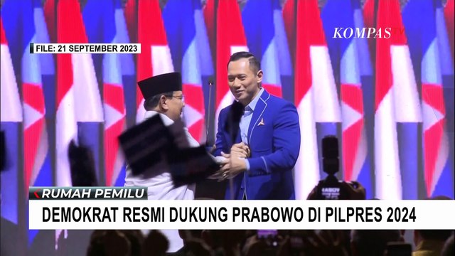 Moment AHY Deklarasi Dukung Prabowo Jadi Capres RI 2024