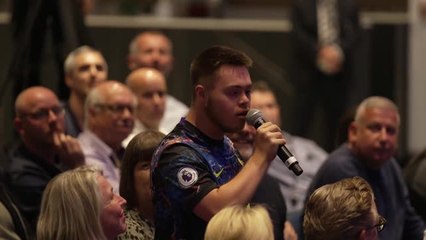 Ange Postecoglou makes time for one final question at fan forum