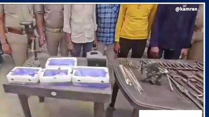 अलीगढ़: अवैध तमंचा फैक्ट्री का भंडाफोड़, पकड़े गये चार शातिर