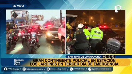 Tercer día de estado de emergencia en SJL: despliegan gran contingente policial en la estación Los Jardines