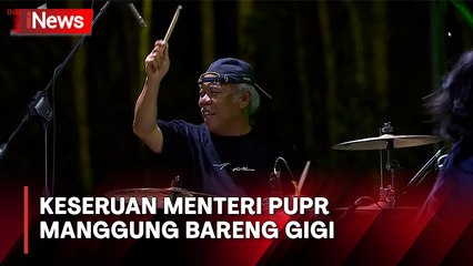 Keseruan Menteri PUPR di Malam Apresiasi Nusantara, Ngeband Bareng Gigi dan Stik Drum Patah