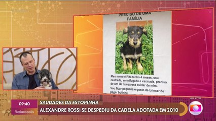 Alexandre Rossi se emociona ao contar os últimos momentos vida de Estopinha: "Ouvi o coraçãozinho"