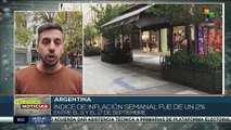 Autoridades en Argentina informaron que la inflación semanal fue de un 2 %