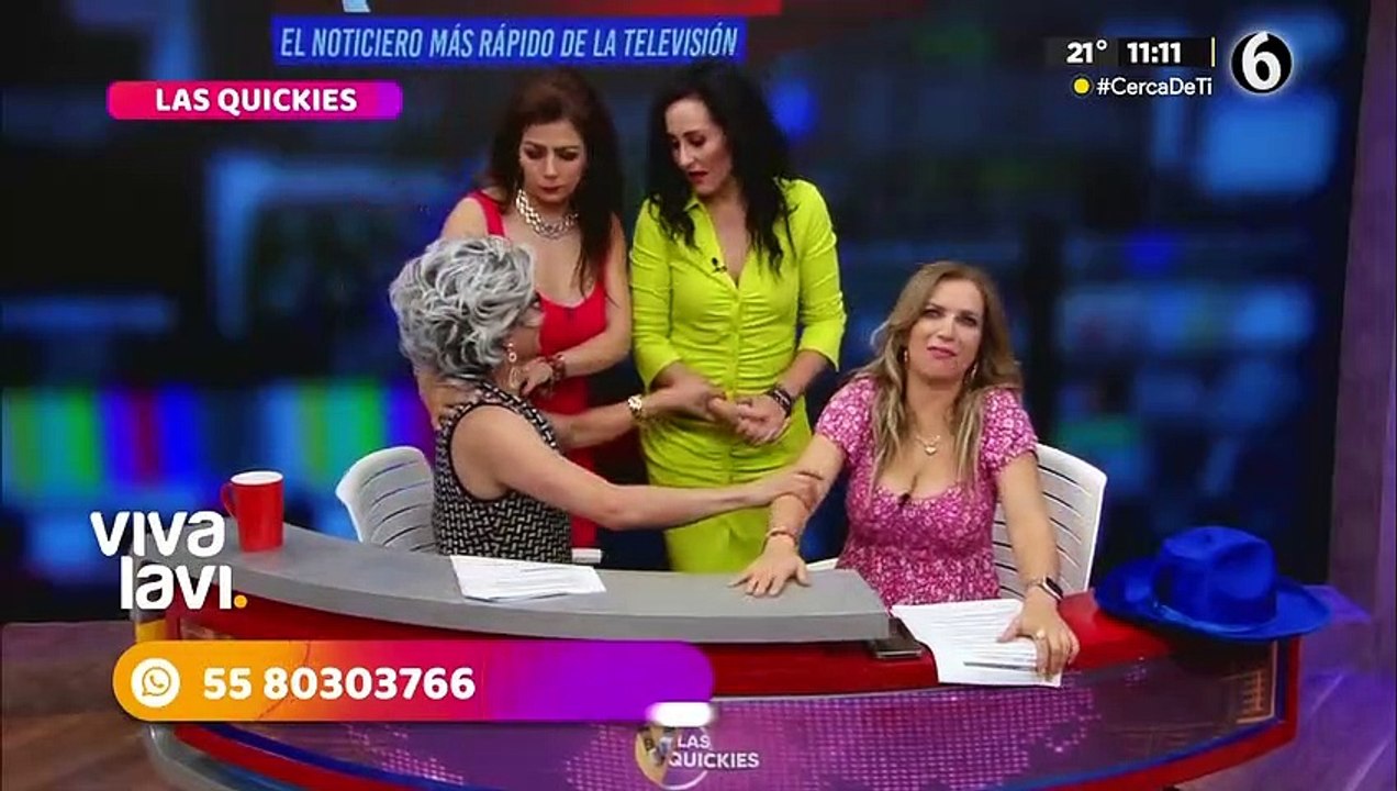 Conductoras de 'Vivalavi Mx' se dan beso de 5 en pleno programa