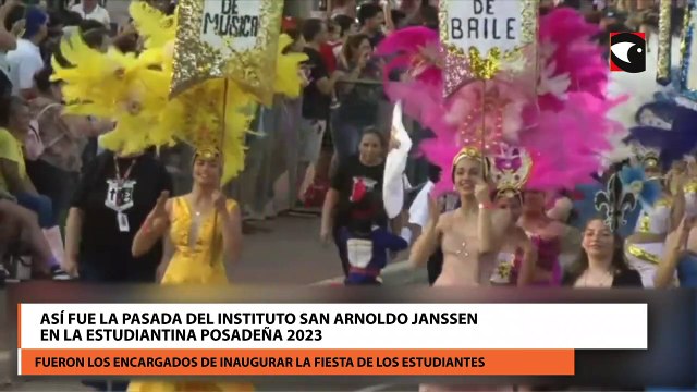 Así fue la pasada del Instituto San Arnoldo Janssen en la estudiantina posadeña 2023