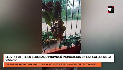 Lluvia fuerte en Eldorado provocó inundación en las calles de la ciudad