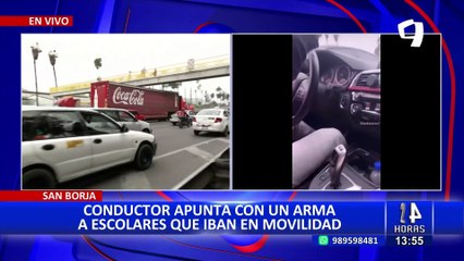 San Borja: Conductor apunta con arma de fuego a escolares que iban en movilidad