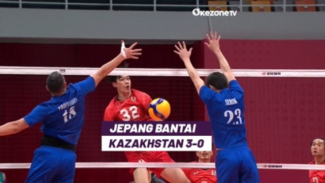 Highlight Voli Putra Asian Games 2023: Tampil Superior, Jepang Bantai Kazakhstan 3-0
