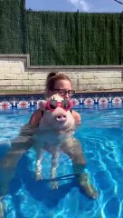 Roxy And Mom Cool Off In The Pool