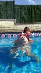 Roxy And Mom Cool Off In The Pool