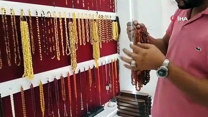 Kahramanmaraş'ta 250 TL ile 180 bin TL arası kehribar tesbihler alıcısını bekliyor
