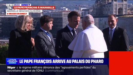 Download Video: Le pape François rencontre Emmanuel Macron au palais du Pharo à Marseille