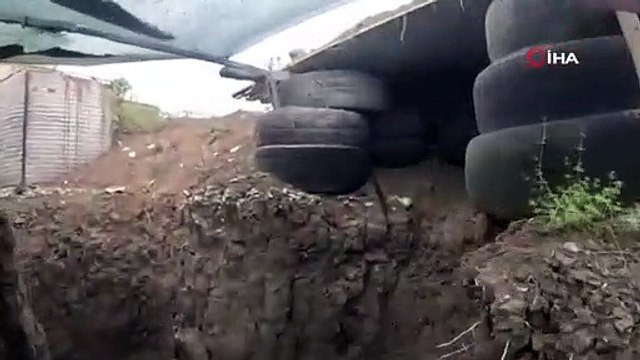 Karabağ’daki Ermeni silahlı grupların terk ettiği mevzi görüntülendi