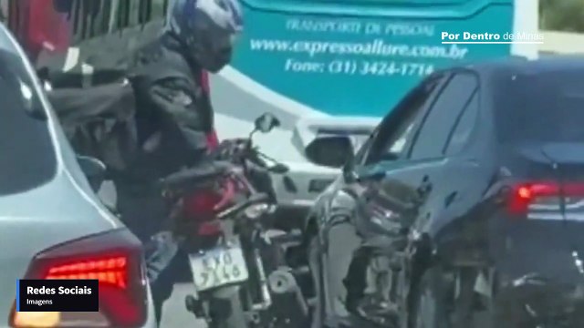 Motocicleta tenta assalta motorista executivo na Avenida Cristiano Machado, em BH