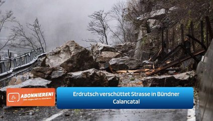 Erdrutsch verschüttet Strasse in Bündner Calancatal