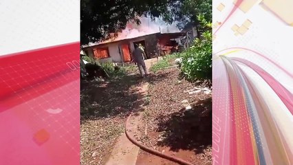 Chamas consomem residência de madeira em Apucarana; família perde tudo