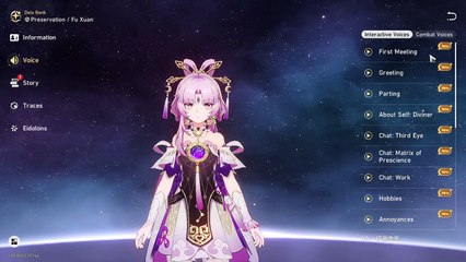 Fu Xuan Voice Lines Japanese Honkai Star Rail