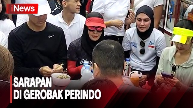 Akrabnya Ganjar dan Hary Tanoesoedibjo Sarapan di Gerobak Perindo Usai Lari Pagi
