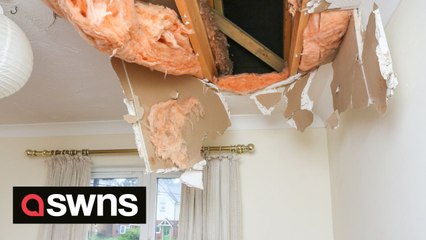 Woman discovers hole in roof 'caused by ice from plane' - which will cost £12k to fix