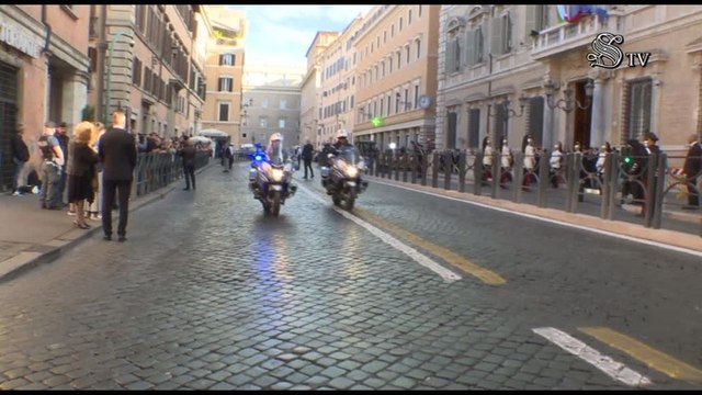 Il feretro di Giorgio Napolitano arriva al Senato per la camera ardente