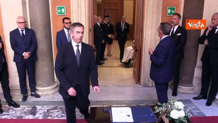 Papa Francesco alla Camera Ardente di Giorgio Napolitano a Palazzo Madama