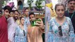 Tina Datta Spotted at Lalbaug Cha Raja For taking Bappa's Darshan, She taking Selfie With Fans