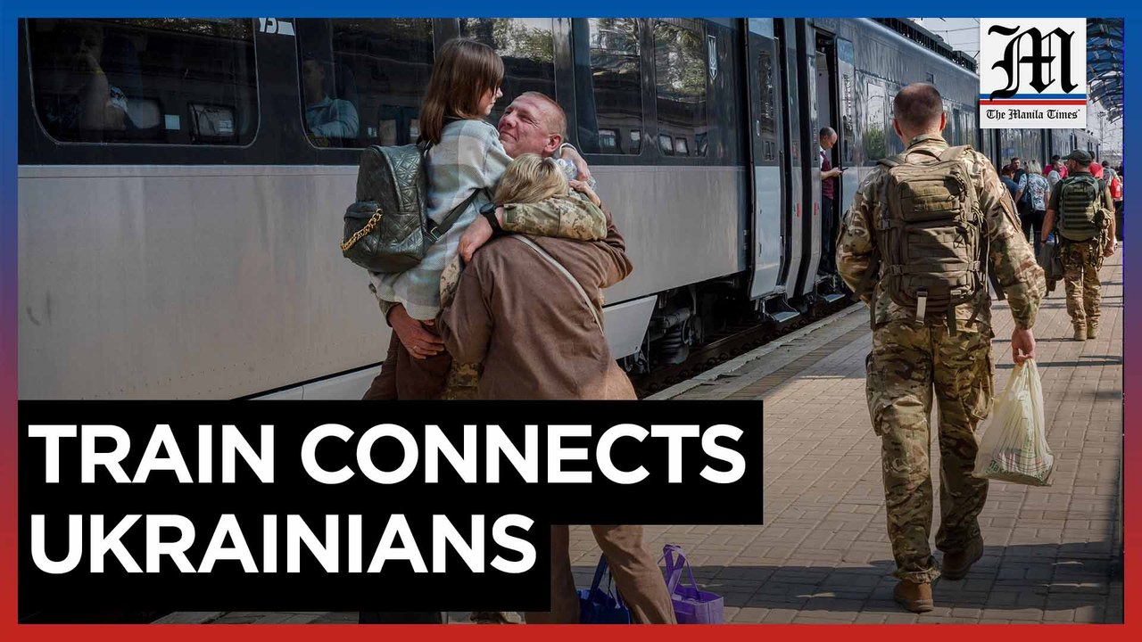 A Ukrainian train is a lifeline connecting the nation's capital with the front line