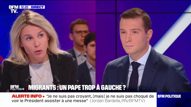 Jordan Bardella sur le discours du pape: Je préfère la sagesse de ces prédécesseurs et notamment de Benoît XVI