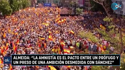 Almeida: "La amnistía es el pacto entre un prófugo y un preso de una ambición desmedida con Sánchez"