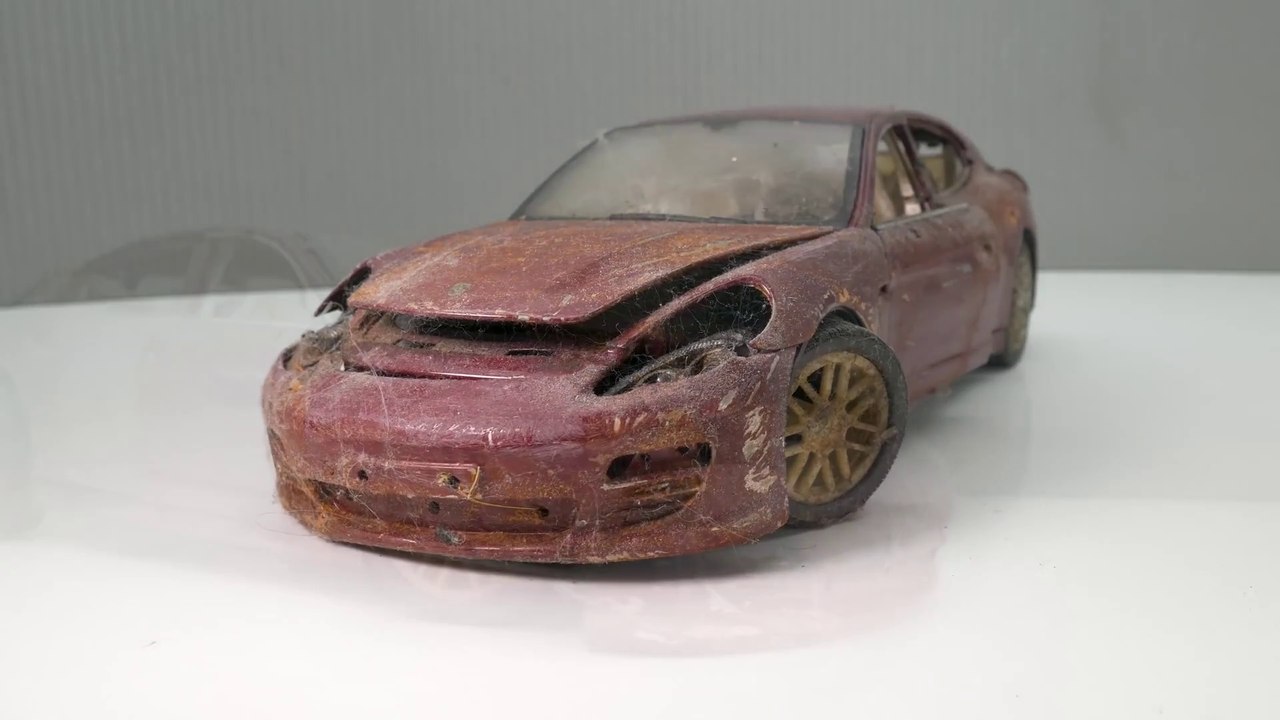 Restoration Abandoned Porsche Panamera Turbo. Restoration and Tuning Sports Car