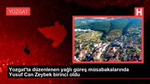 Yozgat'ta düzenlenen yağlı güreş müsabakalarında Yusuf Can Zeybek birinci oldu