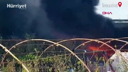 İstanbul Arnavutköy'de bir iş yerinde yangın