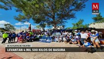 Ciudadanos limpian 15 playas de Yucatán; levantaron más de 4 mil kilos de basura