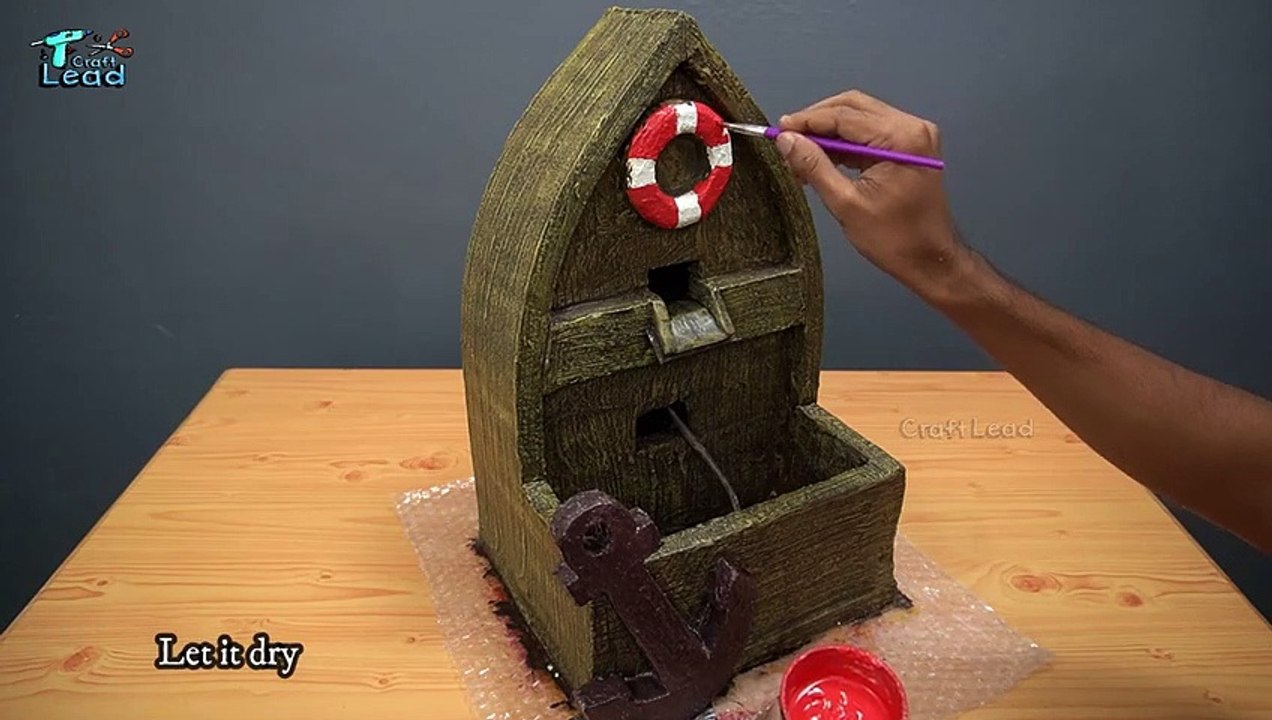 Making 2 Beautiful Indoor Water Fountains _ Awesome DIY Tabletop Fountain Using Styrofoam _ Cement(480P)