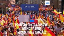 Manifestação do PP contra possível amnistia para separatistas catalães