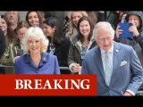 Camilla and Charles beaming as royals visit BBC and discuss continued operations in Russia