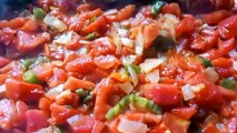 Cooking Menemen (Turkish Scrambled Eggs With Tomato)