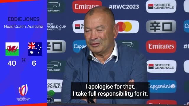 Eddie Jones apologies to Australia fans for Wales thrashing