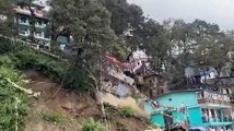 Shocking moment entire home plunges down cliff
