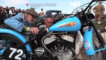 Les vieilles voitures de la Normandy Beach Race, à Ouistreham