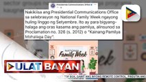 PCO, nakiisa sa selebrasyon ng National Family Week ngayong huling linggo ng Setyembre