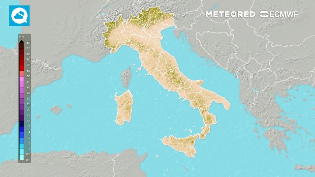 Pioggia prevista nei prossimi giorni sull'Italia
