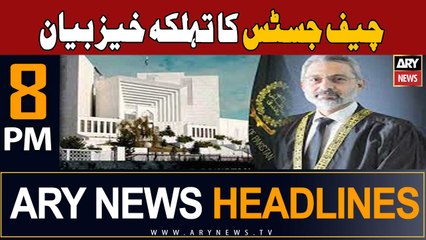 ARY News 8 PM Headlines 25th September 2023 | CJP Isa In Action