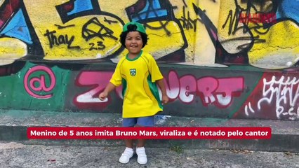 Menino de 5 anos imita Bruno Mars, viraliza e é notado pelo cantor