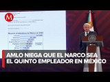 AMLO presenta gráfica y rechaza que el narco sea el quinto empleador en México