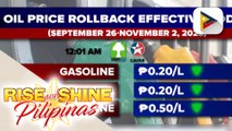 Oil price rollback, epektibo ngayong araw