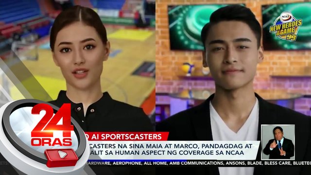 AI sportscasters na sina Maia at Marco, pandagdag at hindi pamalit sa human aspect ng coverage sa NCAA | 24 Oras