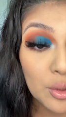 Blue and brown cut crease tutorial