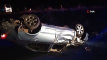 Çorum'da Kontrolden Çıkan Otomobilin Takla Atması Sonucu 2 Kişi Yaralandı