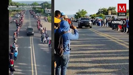 Desfile armado del cártel de Sinaloa en frontera Comalapa, Chiapas